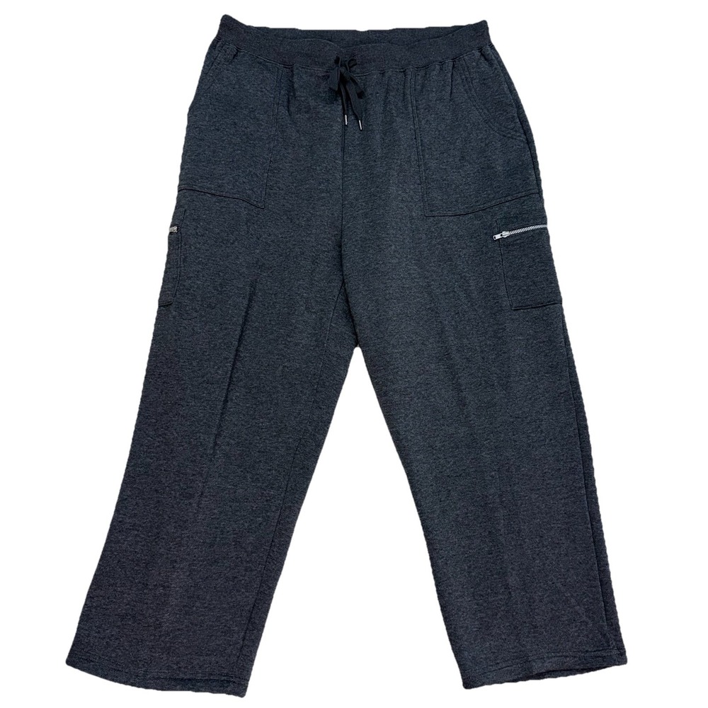 Woman Within Plus Size L 18/20 Petite Better-Fleece Pull-On Zip Pocket Sweatpant
